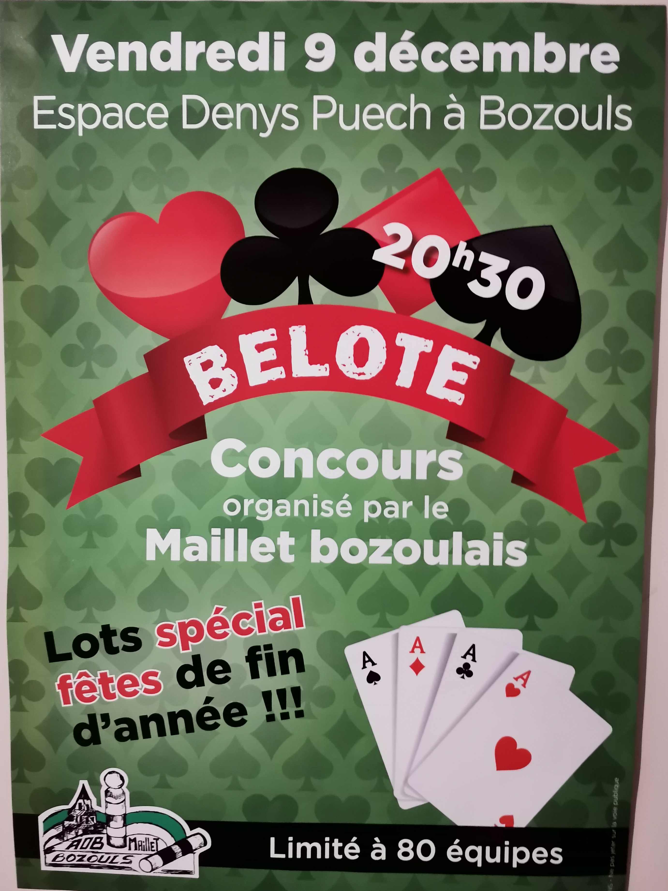 Affiche concours belote Bozouls